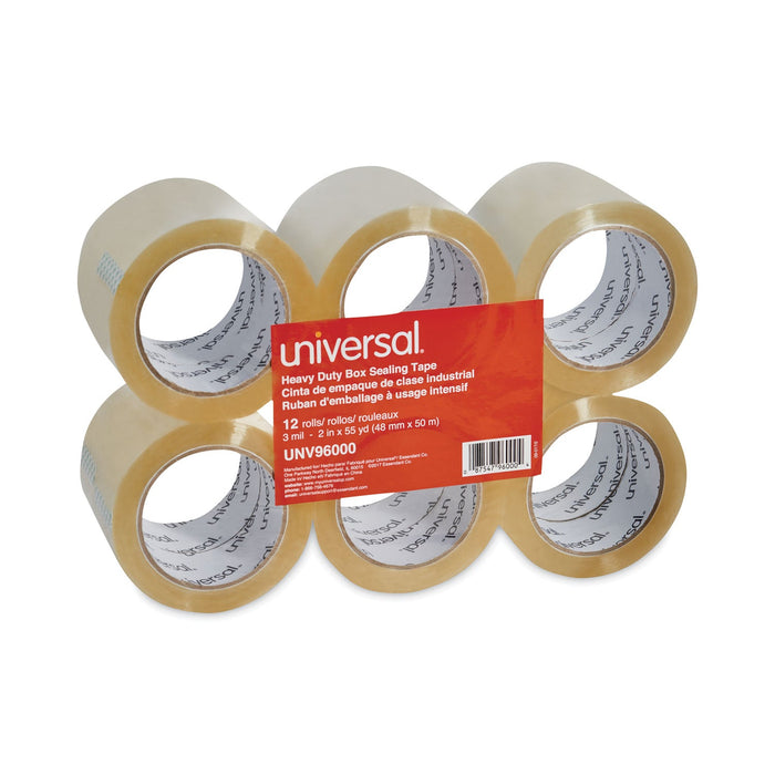 Universal Heavy-Duty Box Sealing Tape, 3" Core, 1.88" x 54.6 yds, Clear, 12/Box