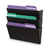 Universal Wall File Pockets, 3 Sections, Letter Size,13" x 4.13" x 14.5", Black, 3/Pack