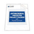 C-Line Antimicrobial Protected Poly Project Folders, Letter Size, Clear, 25/Box