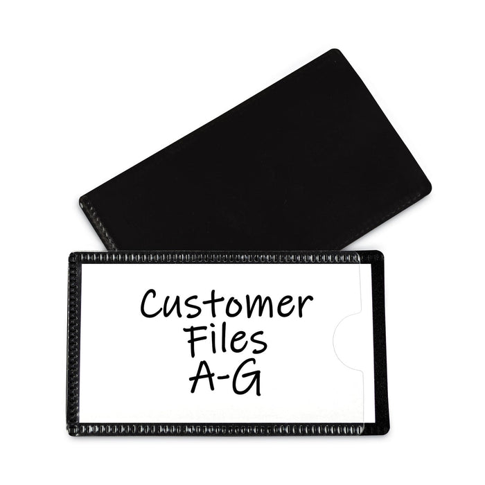 C-Line Slap-Stick Magnetic Label Holders, Side Load, 4.25 x 2.5, Black, 10/Pack