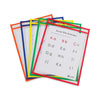 C-Line Reusable Dry Erase Pockets, 9 x 12, Assorted Primary Colors, 10/Pack