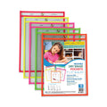 C-Line Reusable Dry Erase Pockets, 9 x 12, Assorted Neon Colors, 10/Pack