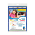C-Line Reusable Dry Erase Pockets, 9 x 12, Assorted Primary Colors, 5/Pack
