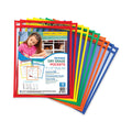 C-Line Reusable Dry Erase Pockets, 9 x 12, Assorted Primary Colors, 10/Pack