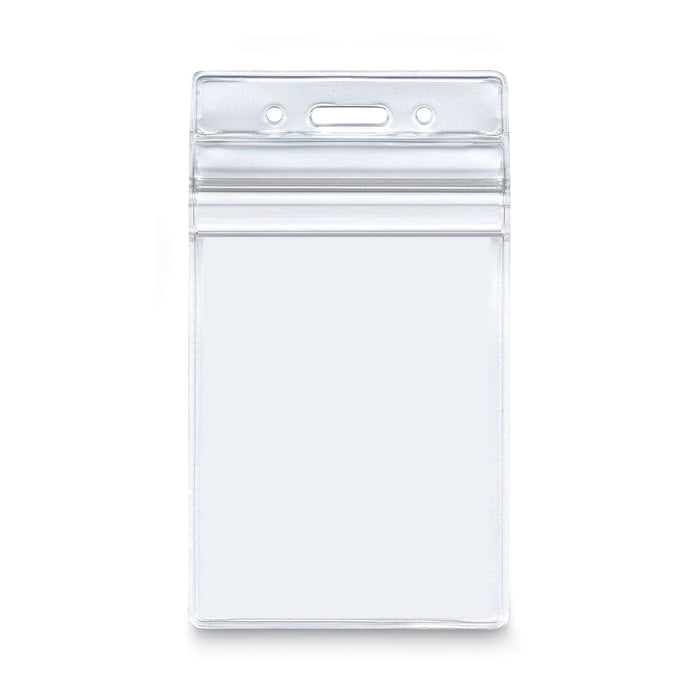 Advantus Resealable ID Badge Holders, Vertical, Frosted 3.68" x 5" Holder, 2.62" x 3.75" Insert, 50/Pack