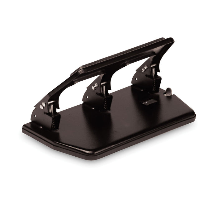 Master 30-Sheet Heavy-Duty Three-Hole Punch with Gel Padded Handle, 9/32" Holes, Black