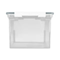 Storex Portable File Tote with Locking Handles, Letter/Legal Files, 18.5" x 14.25" x 10.88", Clear/Silver