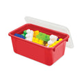 Storex Cubby Bins with Clear Lids, 12.25" x 7.75" x 5.13", Red, 6/Pack