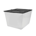 Storex Storage Tote, 16 gal, 22.7" x 18.25" x 12.86", Clear/Black