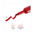 Universal Chisel Tip Permanent Marker, Broad Chisel Tip, Red, Dozen
