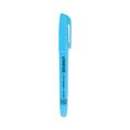 Universal Pocket Highlighters, Fluorescent Blue Ink, Chisel Tip, Blue Barrel, Dozen