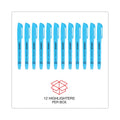 Universal Pocket Highlighters, Fluorescent Blue Ink, Chisel Tip, Blue Barrel, Dozen