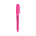 Universal Pocket Highlighters, Fluorescent Pink Ink, Chisel Tip, Pink Barrel, Dozen