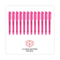Universal Pocket Highlighters, Fluorescent Pink Ink, Chisel Tip, Pink Barrel, Dozen