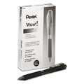 Pentel WOW! Ballpoint Pen, Retractable, Medium 1 mm, Black Ink, Black Barrel, Dozen