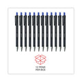 Universal Ballpoint Pen, Retractable, Fine 0.7 mm, Blue Ink, Blue Barrel, Dozen
