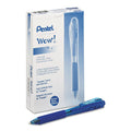 Pentel WOW! Ballpoint Pen, Retractable, Medium 1 mm, Blue Ink, Blue Barrel, Dozen
