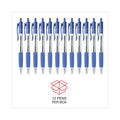 Universal Comfort Grip Ballpoint Pen, Retractable, Medium 1 mm, Blue Ink, Clear Barrel, Dozen