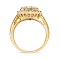 10K Yellow Gold Plated .925 Sterling Silver 1 1/2 Cttw Round-Cut Diamond Cocktail Ring (I-J Color, I1-I2 Clarity) - Size 7 by Bids.com