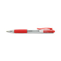 Universal Comfort Grip Ballpoint Pen, Retractable, Medium 1 mm, Red Ink, Clear Barrel, Dozen
