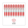 Universal Comfort Grip Ballpoint Pen, Retractable, Medium 1 mm, Red Ink, Clear Barrel, Dozen