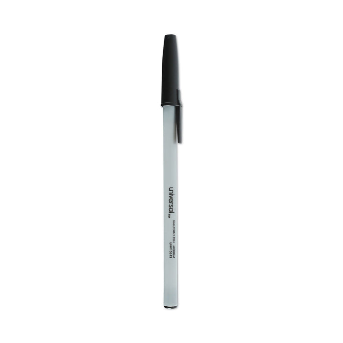 Universal Ballpoint Pen Value Pack, Stick, Medium 1 mm, Black Ink, Gray Barrel, 60/Pack