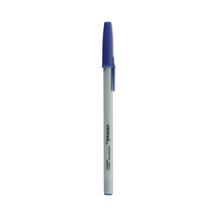 Universal Ballpoint Pen Value Pack, Stick, Medium 1 mm, Blue Ink, Gray Barrel, 60/Pack