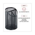 Universal Metal Mesh 3-Compartment Pencil Cup, 4.13" Diameter x 6"h, Black