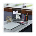 Universal Metal Mesh 3-Compartment Pencil Cup, 4.13" Diameter x 6"h, Black