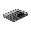 Universal Metal Mesh Drawer Organizer, Six Compartments, 15 x 11.88 x 2.5, Black