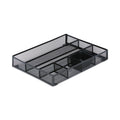 Universal Metal Mesh Drawer Organizer, Six Compartments, 15 x 11.88 x 2.5, Black