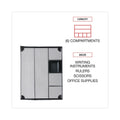 Universal Metal Mesh Drawer Organizer, Six Compartments, 15 x 11.88 x 2.5, Black