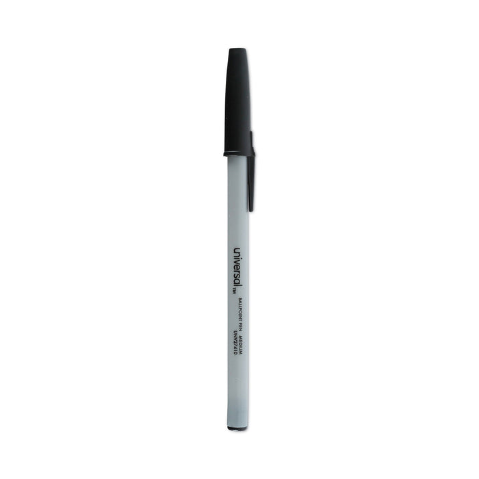 Universal Ballpoint Pen, Stick, Medium 1 mm, Black Ink, Gray Barrel, Dozen