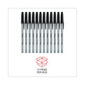 Universal Ballpoint Pen, Stick, Medium 1 mm, Black Ink, Gray Barrel, Dozen