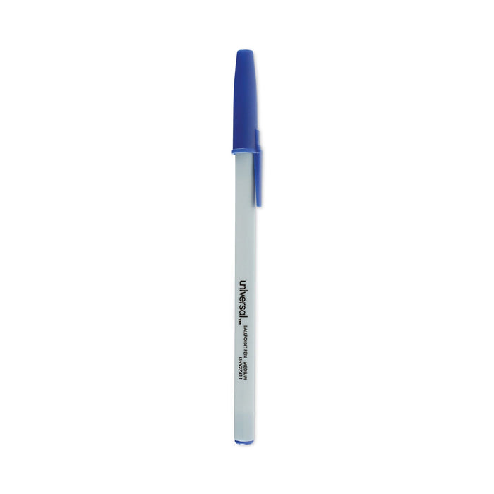 Universal Ballpoint Pen, Stick, Medium 1 mm, Blue Ink, Gray Barrel, Dozen
