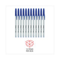 Universal Ballpoint Pen, Stick, Medium 1 mm, Blue Ink, Gray Barrel, Dozen