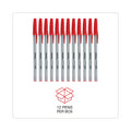 Universal Ballpoint Pen, Stick, Medium 1 mm, Red Ink, Gray Barrel, Dozen