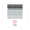 Universal Ballpoint Pen, Stick, Fine 0.7 mm, Black Ink, Gray Barrel, Dozen