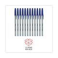 Universal Ballpoint Pen, Stick, Fine 0.7 mm, Blue Ink, Gray Barrel, Dozen