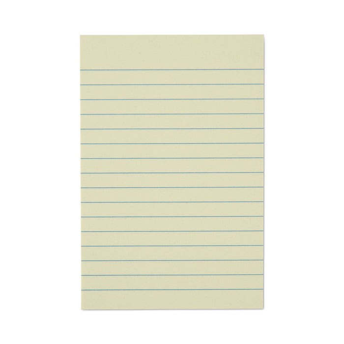 Universal Recycled Self-Stick Note Pads, Note Ruled, 4" x 6", Yellow, 100 Sheets/Pad, 12 Pads/Pack