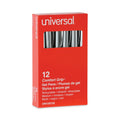 Universal Comfort Grip Gel Pen, Retractable, Medium 0.7 mm, Black Ink, Silver Barrel, Dozen