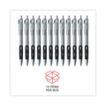 Universal Comfort Grip Gel Pen, Retractable, Medium 0.7 mm, Black Ink, Silver Barrel, Dozen