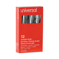 Universal Comfort Grip Gel Pen, Retractable, Medium 0.7 mm, Blue Ink, Silver Barrel, Dozen