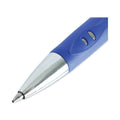 Universal Comfort Grip Gel Pen, Retractable, Medium 0.7 mm, Blue Ink, Silver Barrel, Dozen