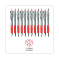 Universal Comfort Grip Gel Pen, Retractable, Medium 0.7 mm, Red Ink, Silver Barrel, Dozen