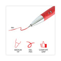Universal Comfort Grip Gel Pen, Retractable, Medium 0.7 mm, Red Ink, Silver Barrel, Dozen
