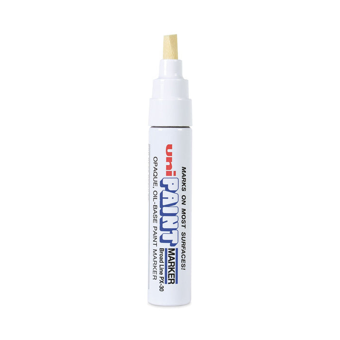 uni Permanent Marker, Broad Chisel Tip, White