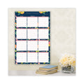 Blue Sky Day Designer Peyton Laminated Erasable Wall Calendar, Floral Artwork, 36 x 24, White/Navy Sheets, 12-Month (Jan-Dec): 2023