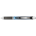 Pentel EnerGel RTX Gel Pen, Retractable, Fine 0.5 mm Needle Tip, Black Ink, Silver/Black Barrel