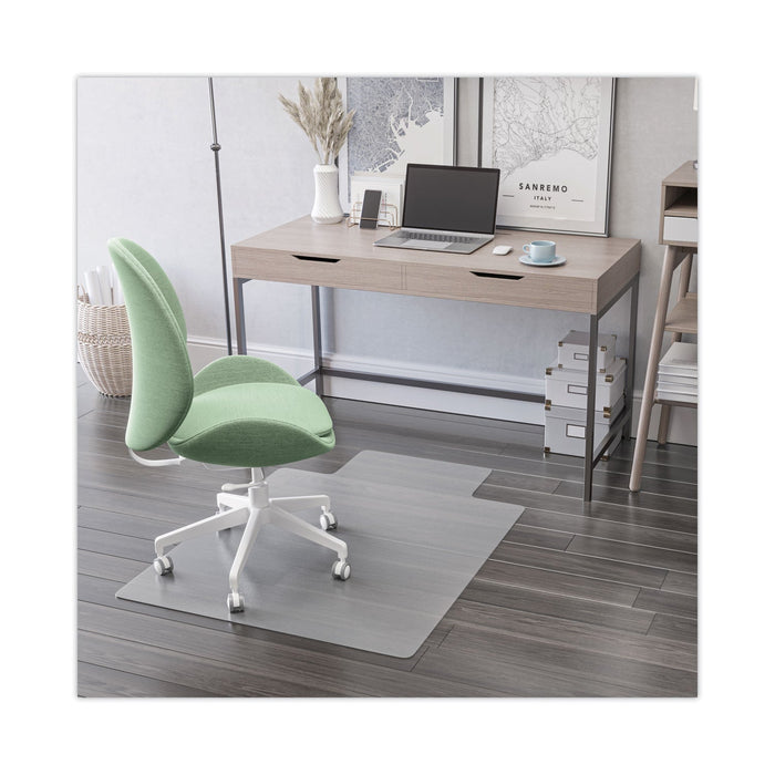 deflecto EconoMat All Day Use Chair Mat for Hard Floors, Lip, 46 x 60, Low Pile, Clear